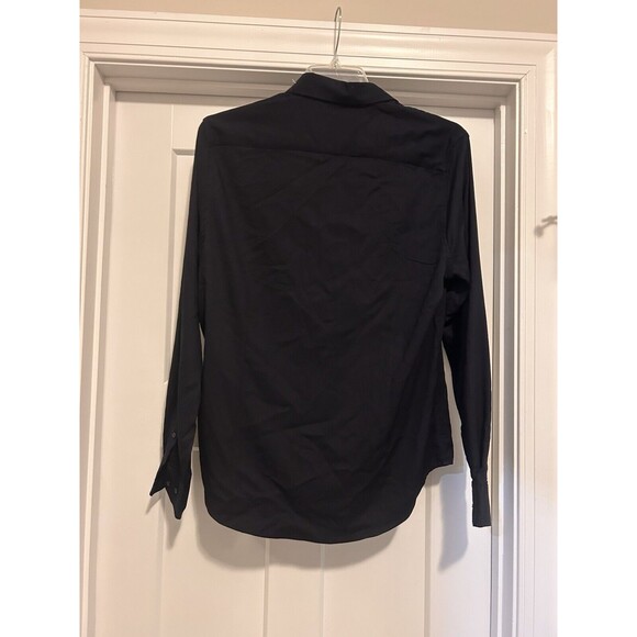 New Denim & Flower Dress Shirt Mens Size Large Navy Blue Button Down Doby - Picture 6 of 6